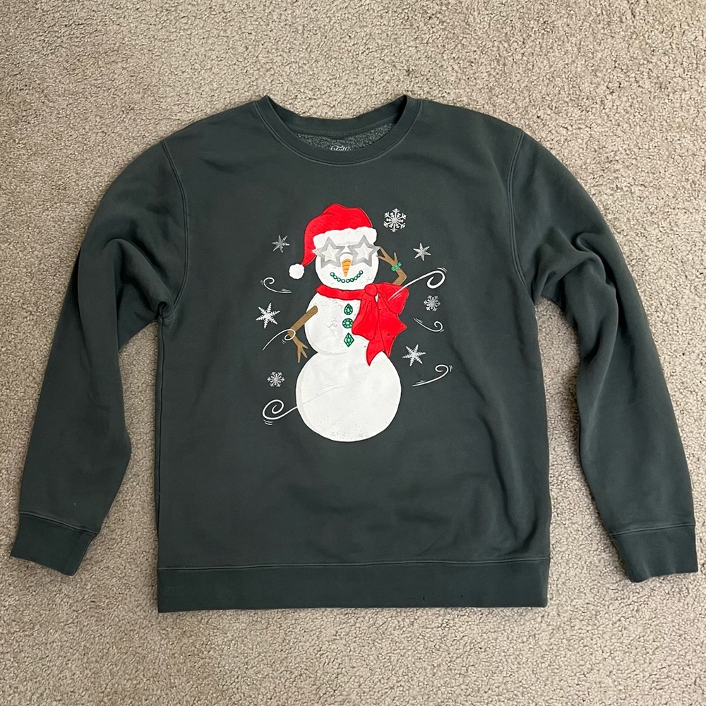 New Mallory Ervin Living Fully Jolly Snowman Sweatshirt